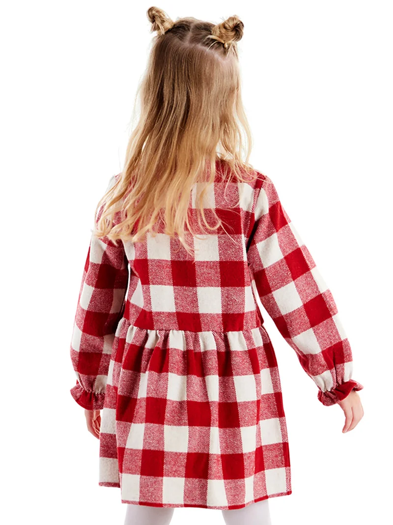 دينوكيدس فستان بناتي كاروهات أرنب